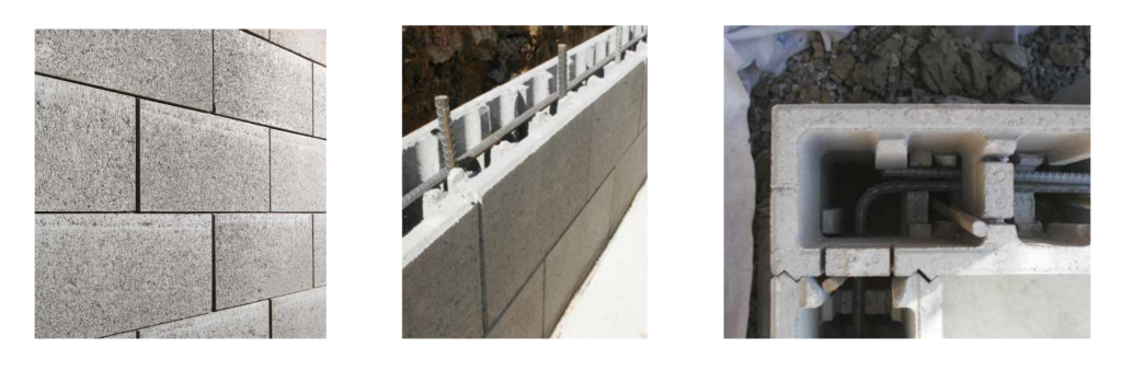 Reinforced concrete block retaining wall construction detail by Ace of Blades
